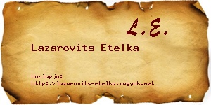 Lazarovits Etelka névjegykártya